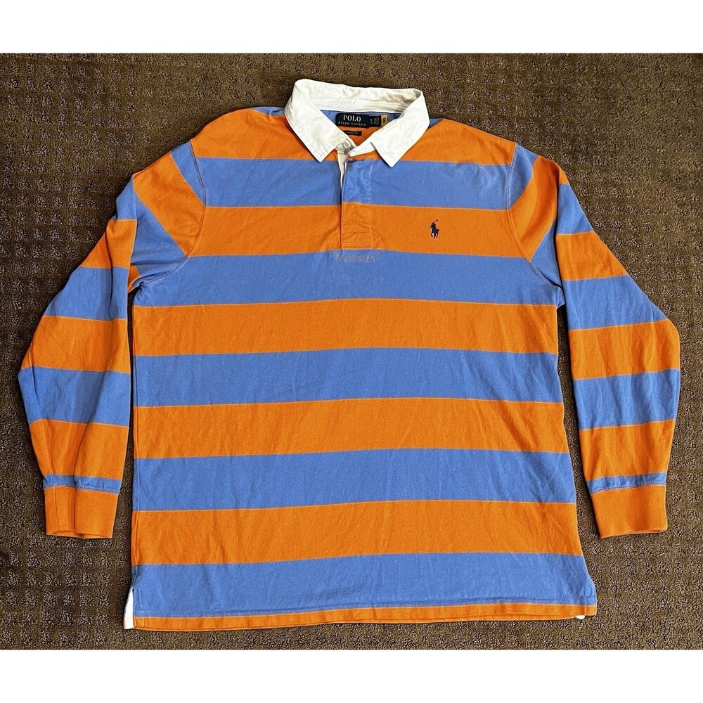 Polo Ralph Lauren Classic Fit Striped Rugby Long Sleeve Men’s Size XL